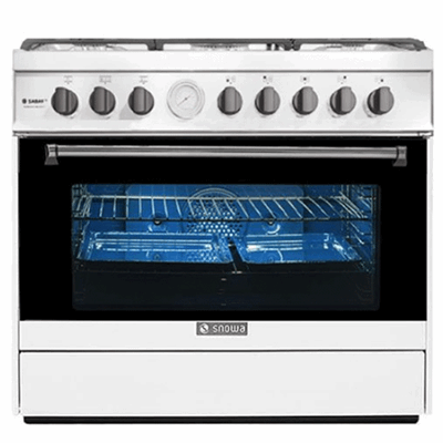 اجاق گاز والنتینو اسنوا مدل SGC5-6102N سفید با صفحه رویه استیل